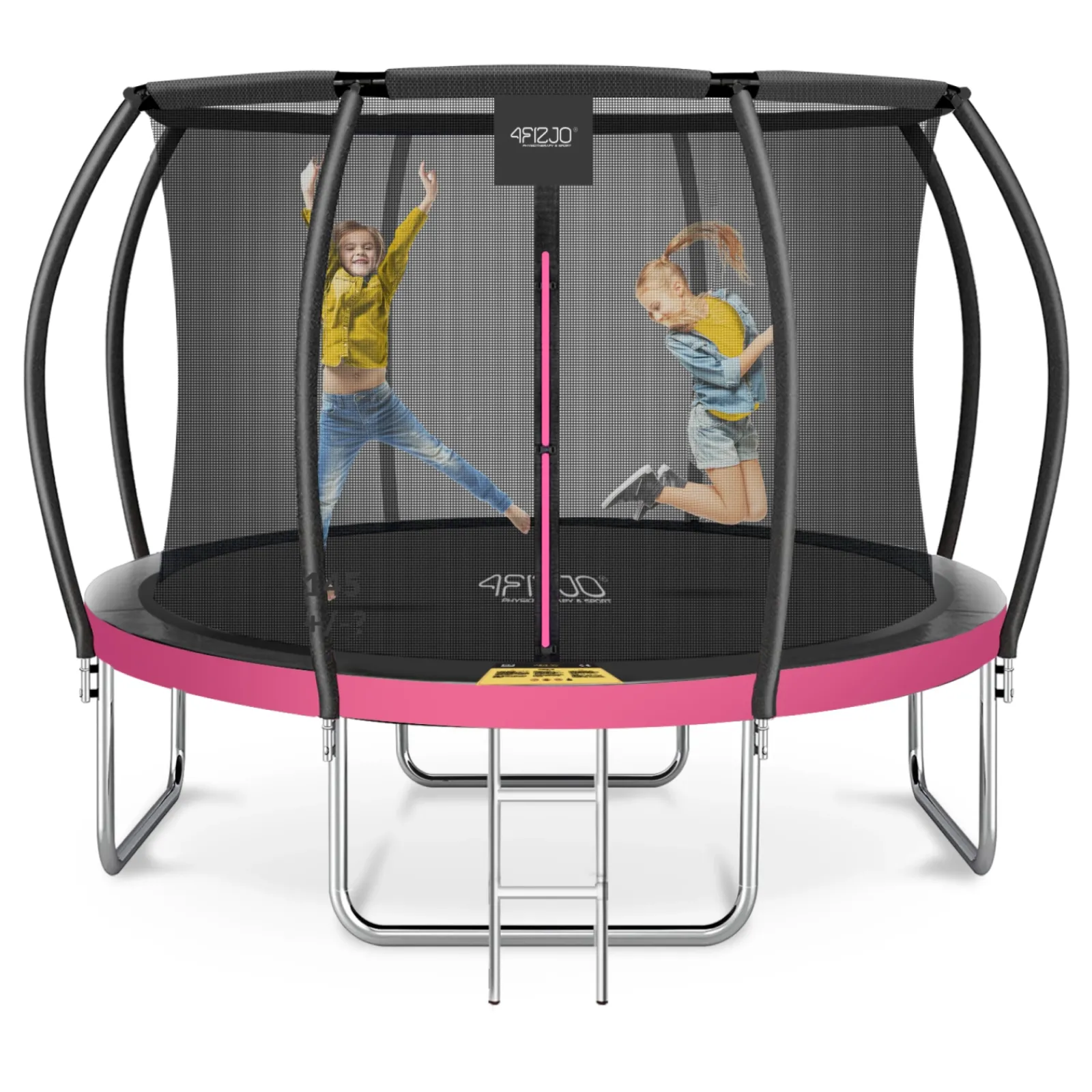 4FIZJO Trampolina ogrodowa dla dzieci PRO 374 cm 12FT Różowy / Czarny Discount