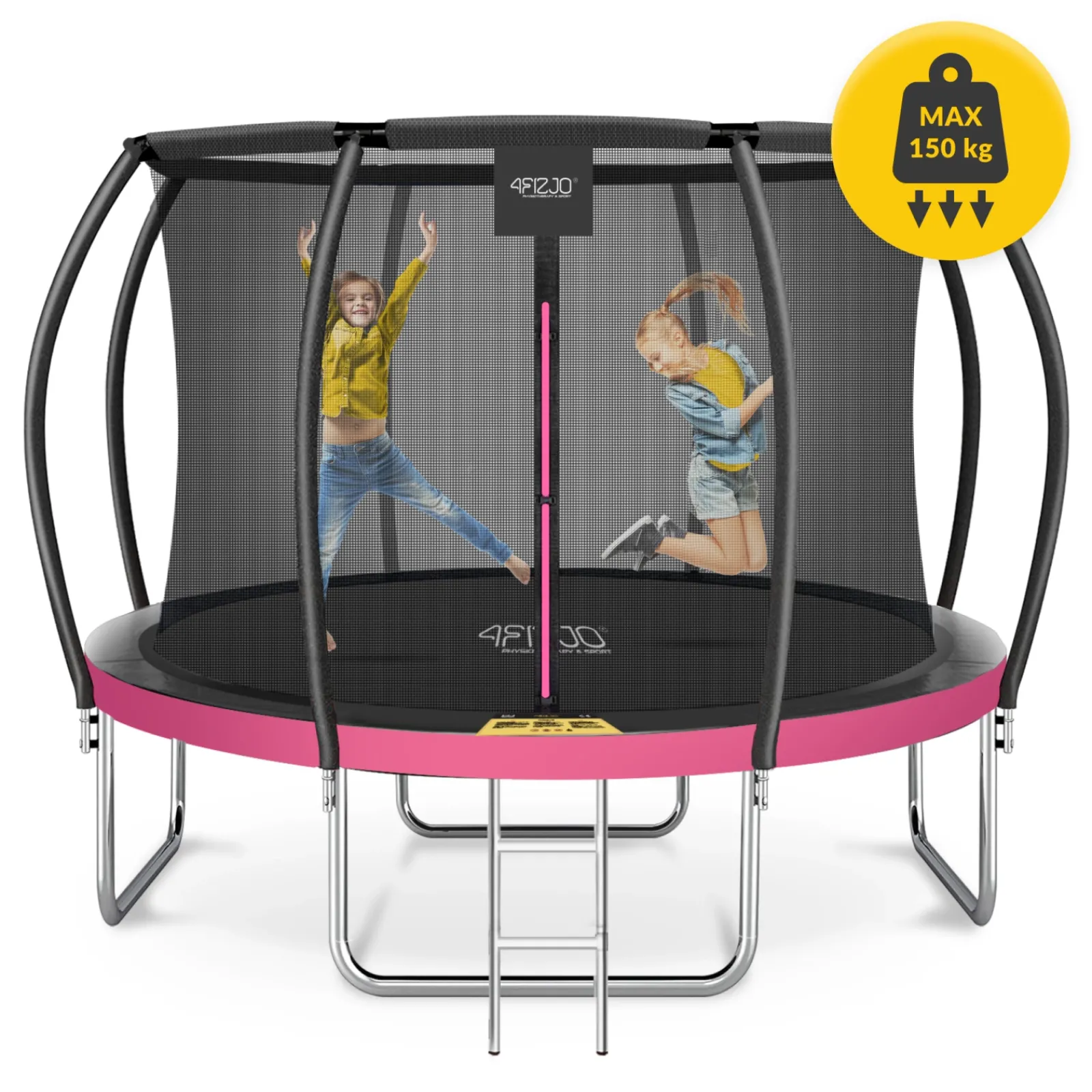 4FIZJO Trampolina ogrodowa dla dzieci PRO 374 cm 12FT Różowy / Czarny Discount