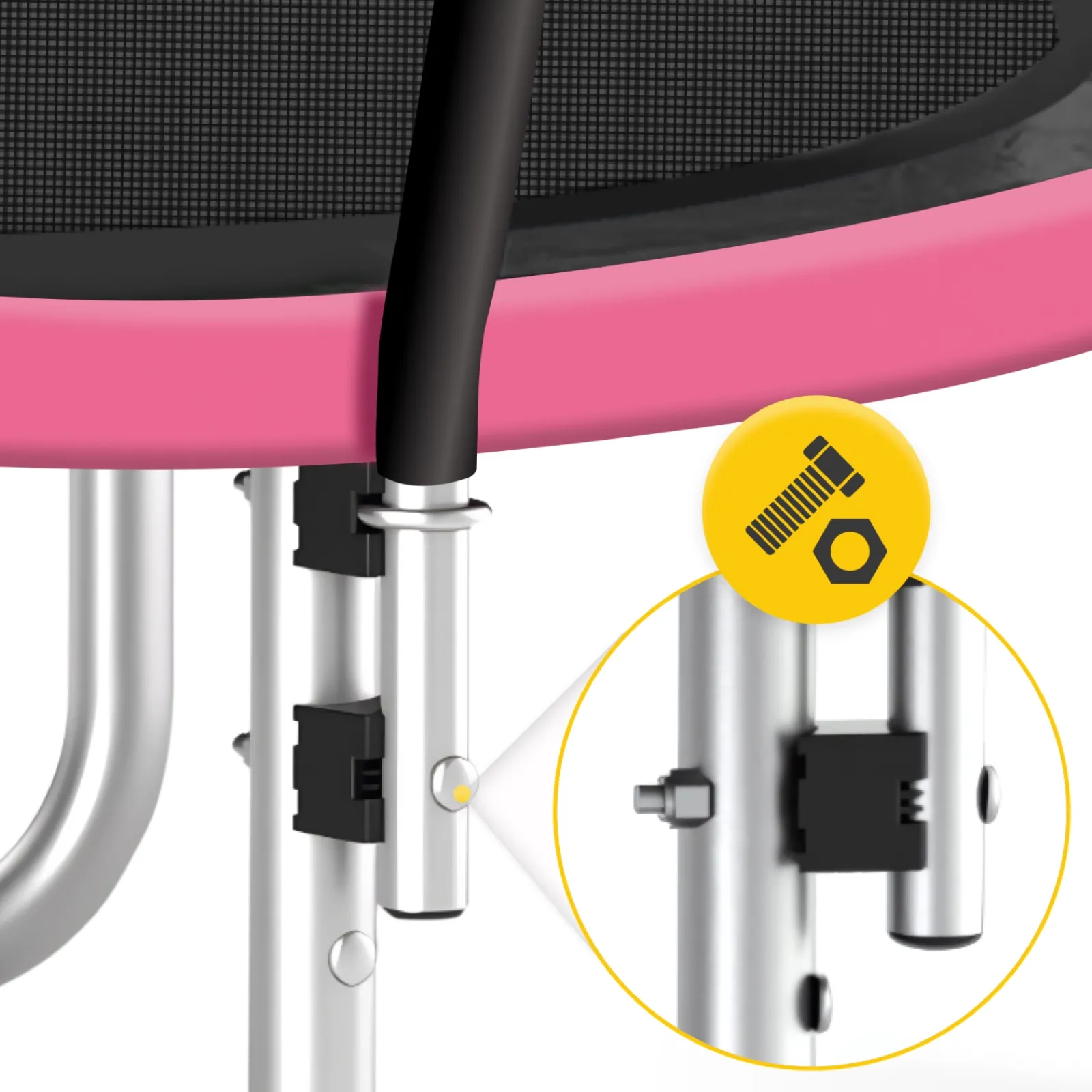 4FIZJO Trampolina ogrodowa dla dzieci PRO 374 cm 12FT Różowy / Czarny Discount