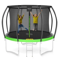 4FIZJO Trampolina ogrodowa dla dzieci PRO 312cm 10FT Zielony / Czarny Discount