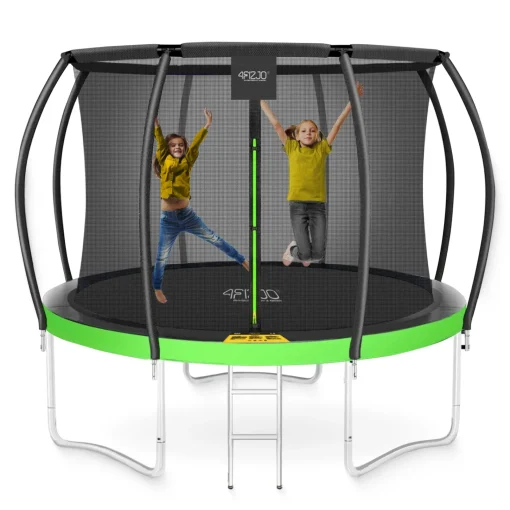 4FIZJO Trampolina ogrodowa dla dzieci PRO 312cm 10FT Zielony / Czarny Discount