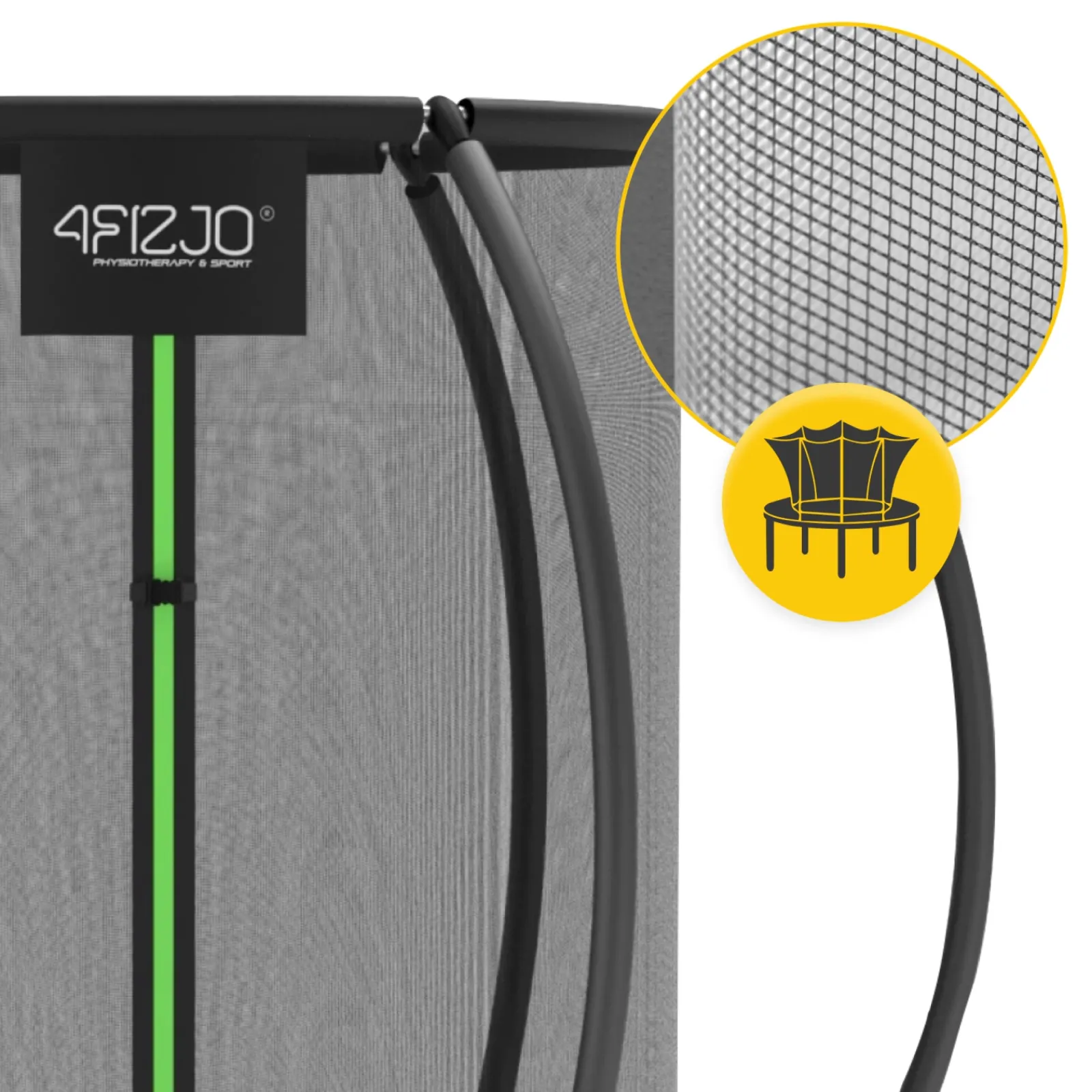 4FIZJO Trampolina ogrodowa dla dzieci PRO 312cm 10FT Zielony / Czarny Discount