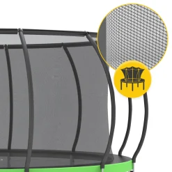 4FIZJO Trampolina ogrodowa dla dzieci PRO 496 cm 16FT Zielony / Czarny Sale