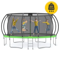 4FIZJO Trampolina ogrodowa dla dzieci PRO 496 cm 16FT Zielony / Czarny Sale