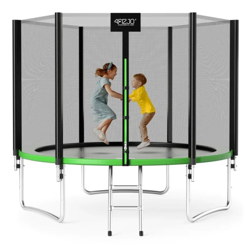 4FIZJO Trampolina ogrodowa dla dzieci CLASSIC 312 cm 10 FT Zielony / Czarny Outlet