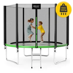 4FIZJO Trampolina ogrodowa dla dzieci CLASSIC 312 cm 10 FT Zielony / Czarny Outlet
