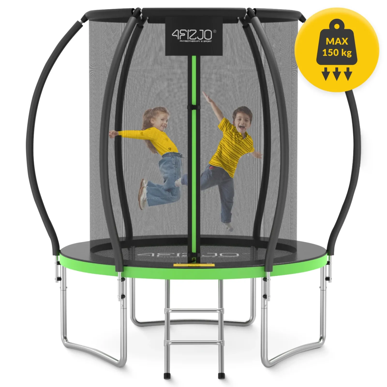 4FIZJO Trampolina ogrodowa dla dzieci PRO 183 cm 6FT Zielony / Czarny Best