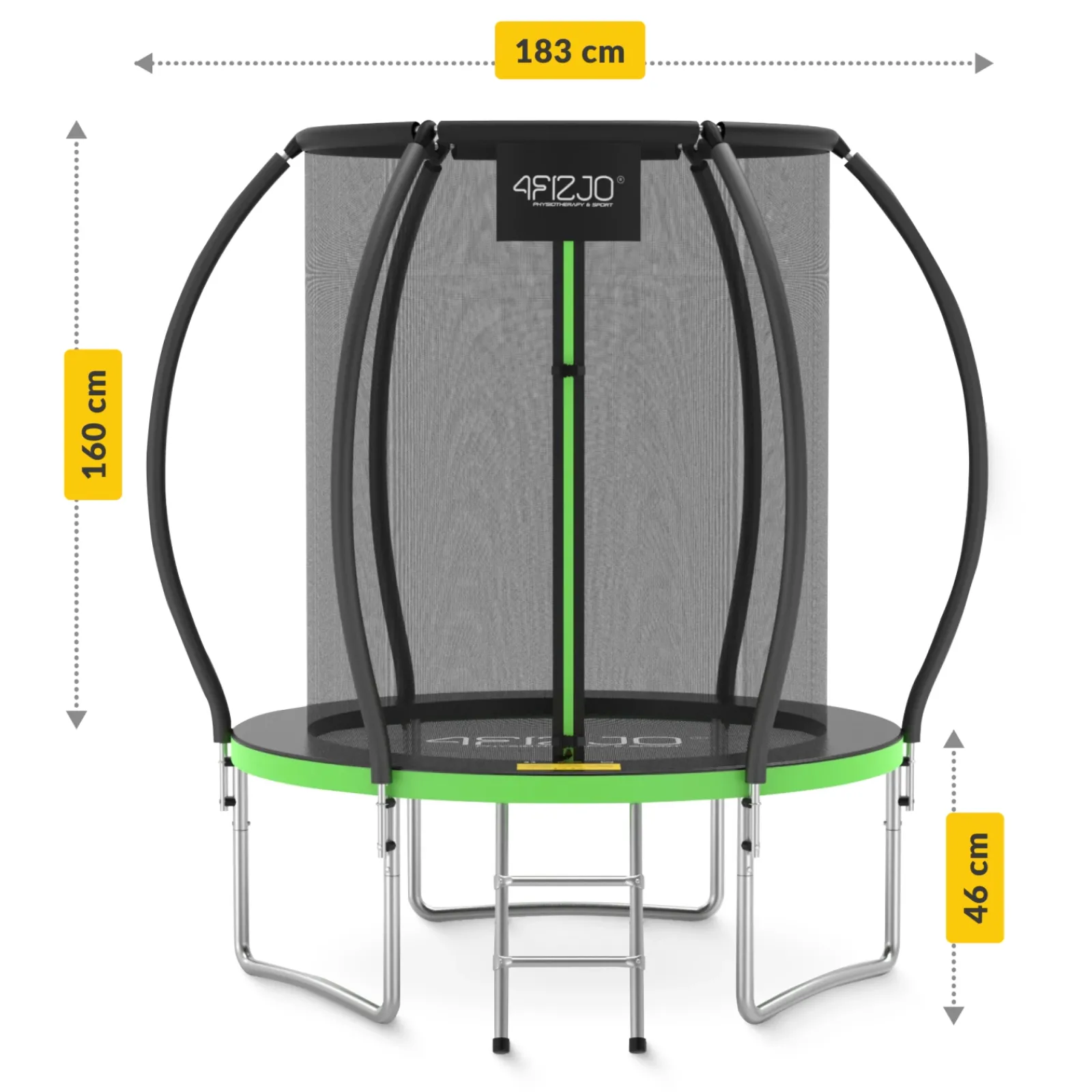 4FIZJO Trampolina ogrodowa dla dzieci PRO 183 cm 6FT Zielony / Czarny Best