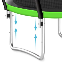 4FIZJO Trampolina ogrodowa dla dzieci PRO 374 cm 12FT Zielony / Czarny Hot
