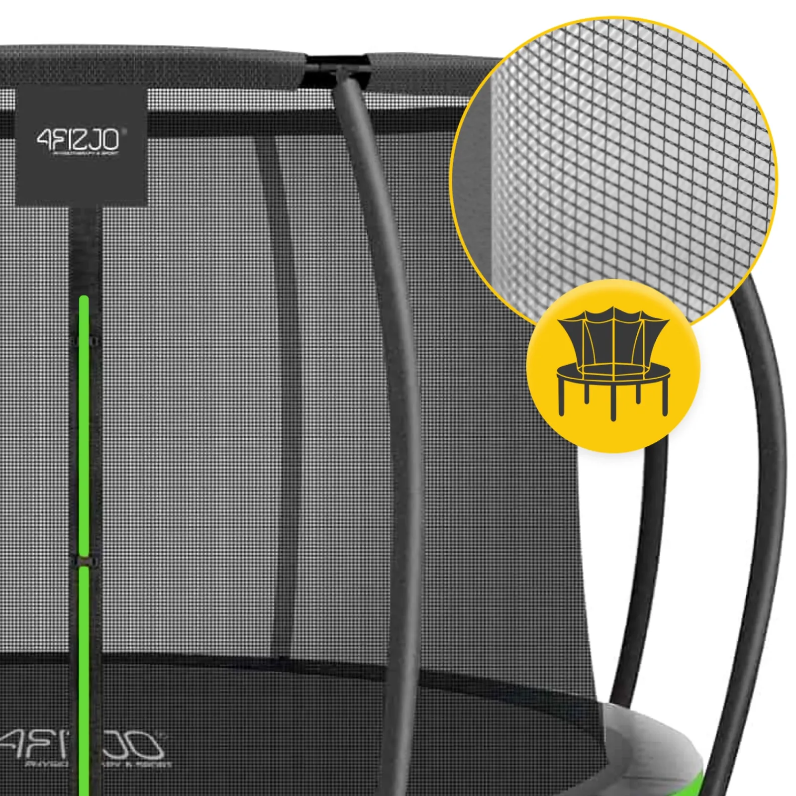 4FIZJO Trampolina ogrodowa dla dzieci PRO 374 cm 12FT Zielony / Czarny Hot