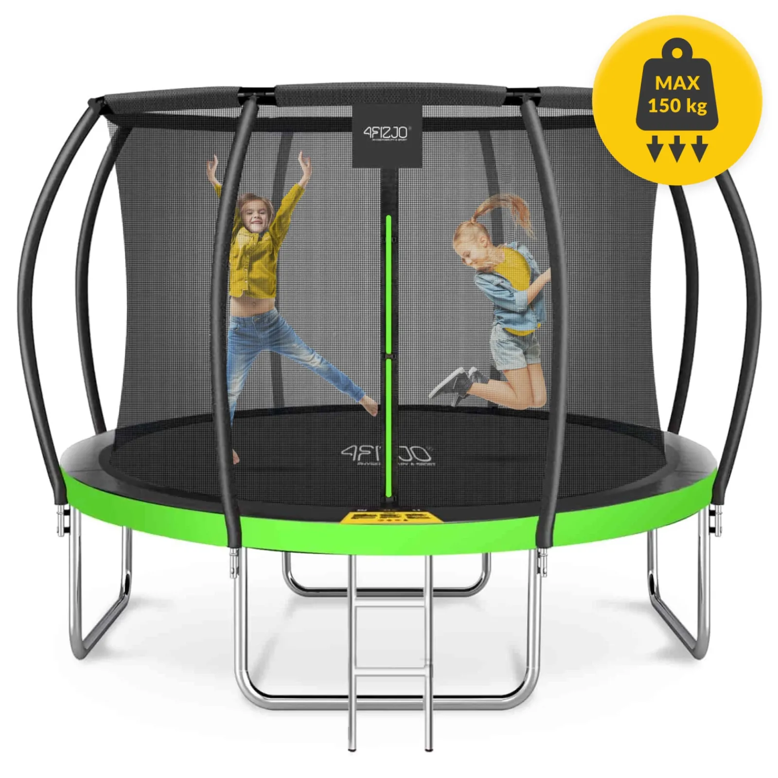 4FIZJO Trampolina ogrodowa dla dzieci PRO 374 cm 12FT Zielony / Czarny Hot