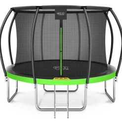 4FIZJO Trampolina ogrodowa dla dzieci PRO 374 cm 12FT Zielony / Czarny Hot