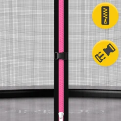 4FIZJO Trampolina ogrodowa dla dzieci PRO 252cm 8FT Różowy / Czarny Best