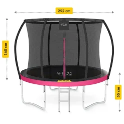 4FIZJO Trampolina ogrodowa dla dzieci PRO 252cm 8FT Różowy / Czarny Best