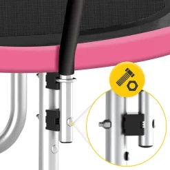 4FIZJO Trampolina ogrodowa dla dzieci PRO 252cm 8FT Różowy / Czarny Best