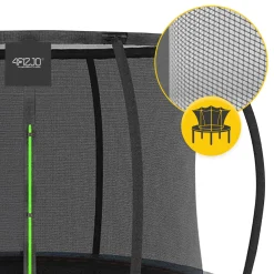 4FIZJO Trampolina ogrodowa dla dzieci PRO 252 cm 8FT Zielony / Czarny