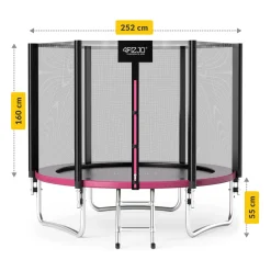 4FIZJO Trampolina ogrodowa dla dzieci CLASSIC 252cm 8FT Różowy / Czarny Online