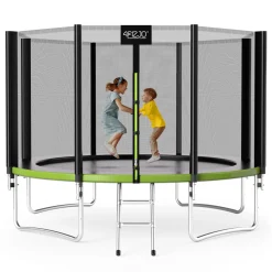 4FIZJO Trampolina ogrodowa dla dzieci CLASSIC 374 cm 12FT Zielony / Czarny