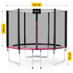 4FIZJO Trampolina ogrodowa dla dzieci CLASSIC 312 cm 10 FT Różowy / Czarny Online