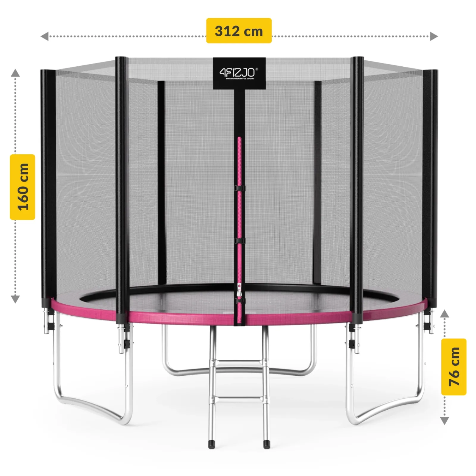 4FIZJO Trampolina ogrodowa dla dzieci CLASSIC 312 cm 10 FT Różowy / Czarny Online