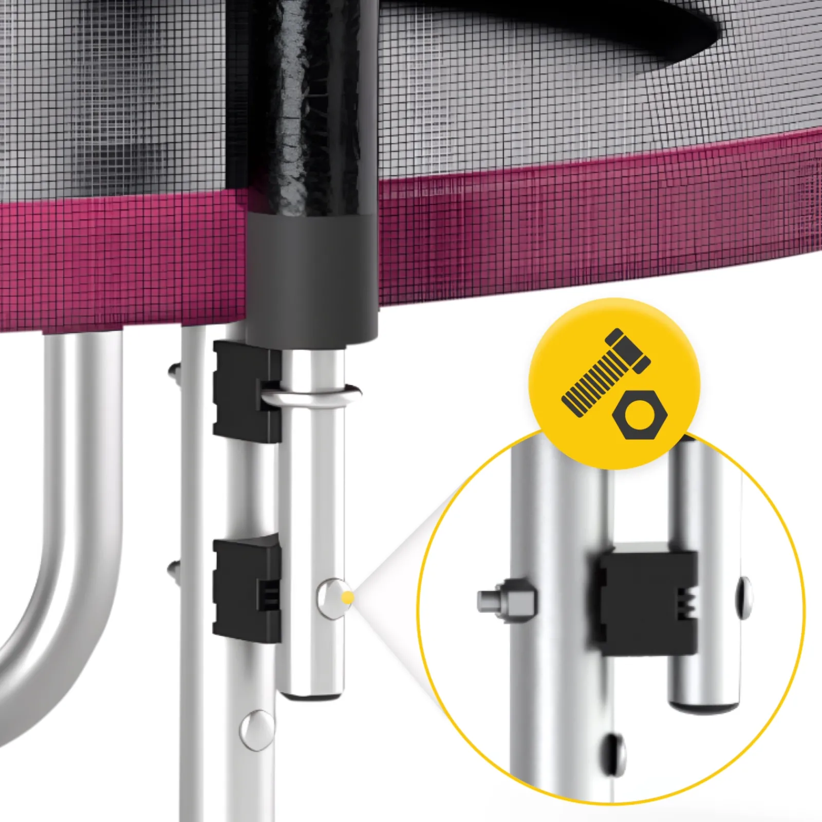 4FIZJO Trampolina ogrodowa dla dzieci CLASSIC 312 cm 10 FT Różowy / Czarny Online