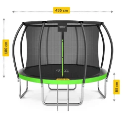 4FIZJO Trampolina ogrodowa dla dzieci PRO 435cm 14FT Zielony / Czarny Hot