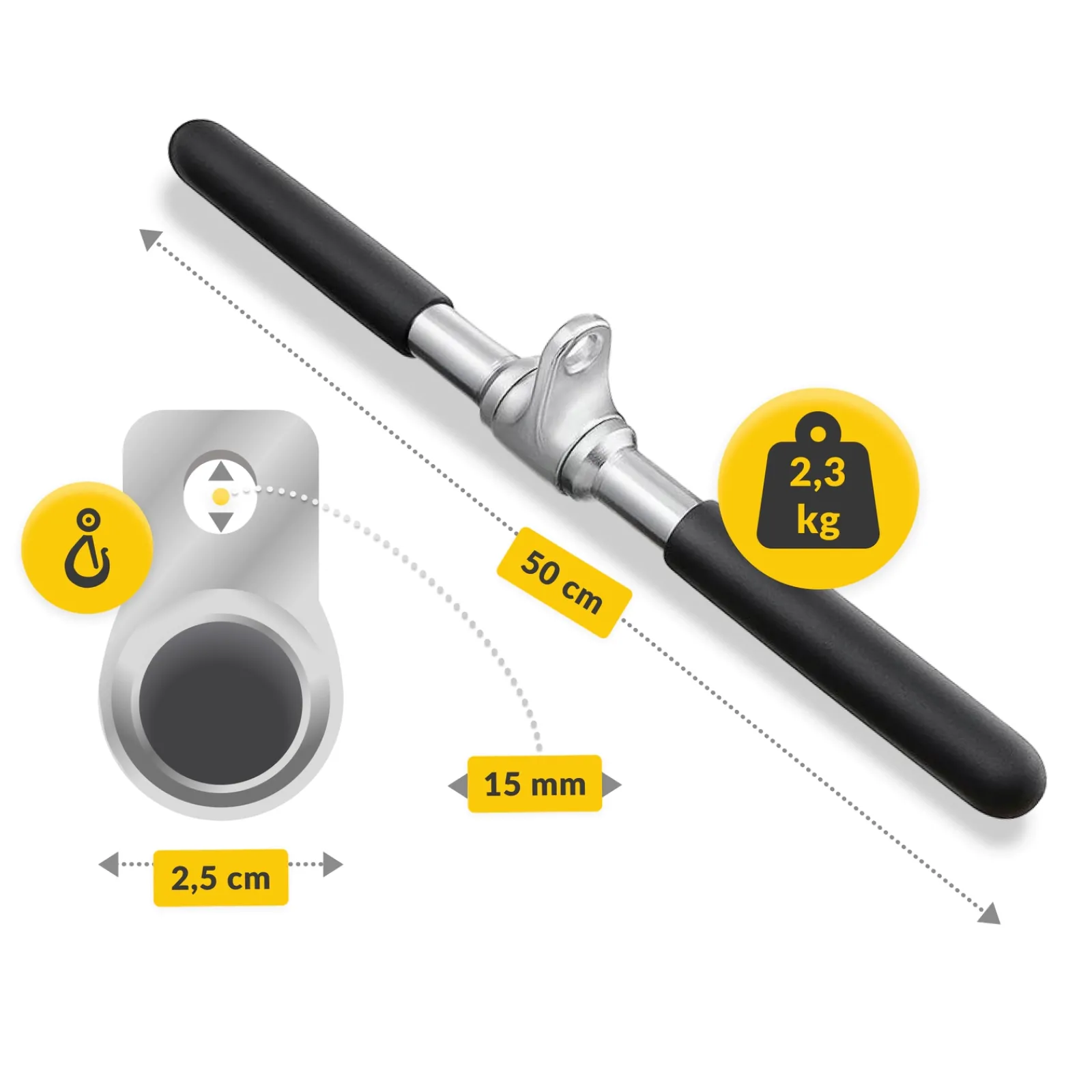 4FIZJO Uchwyt do wyciągu prosty obrotowy 50 cm Outlet