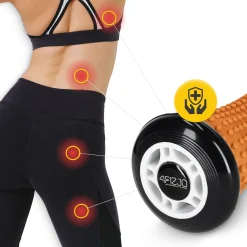 4FIZJO Wałek do masażu z wypustkami SPIKE ROLLER pomarańczowy New