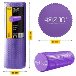 4FIZJO Wałek do masażu z wypustkami CARE+ 45 cm fioletowy New