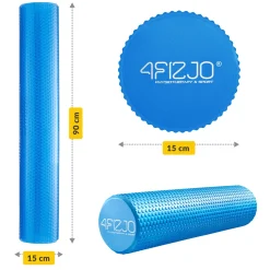 4FIZJO Wałek do masażu z wypustkami CARE+ 90 cm niebieski Best