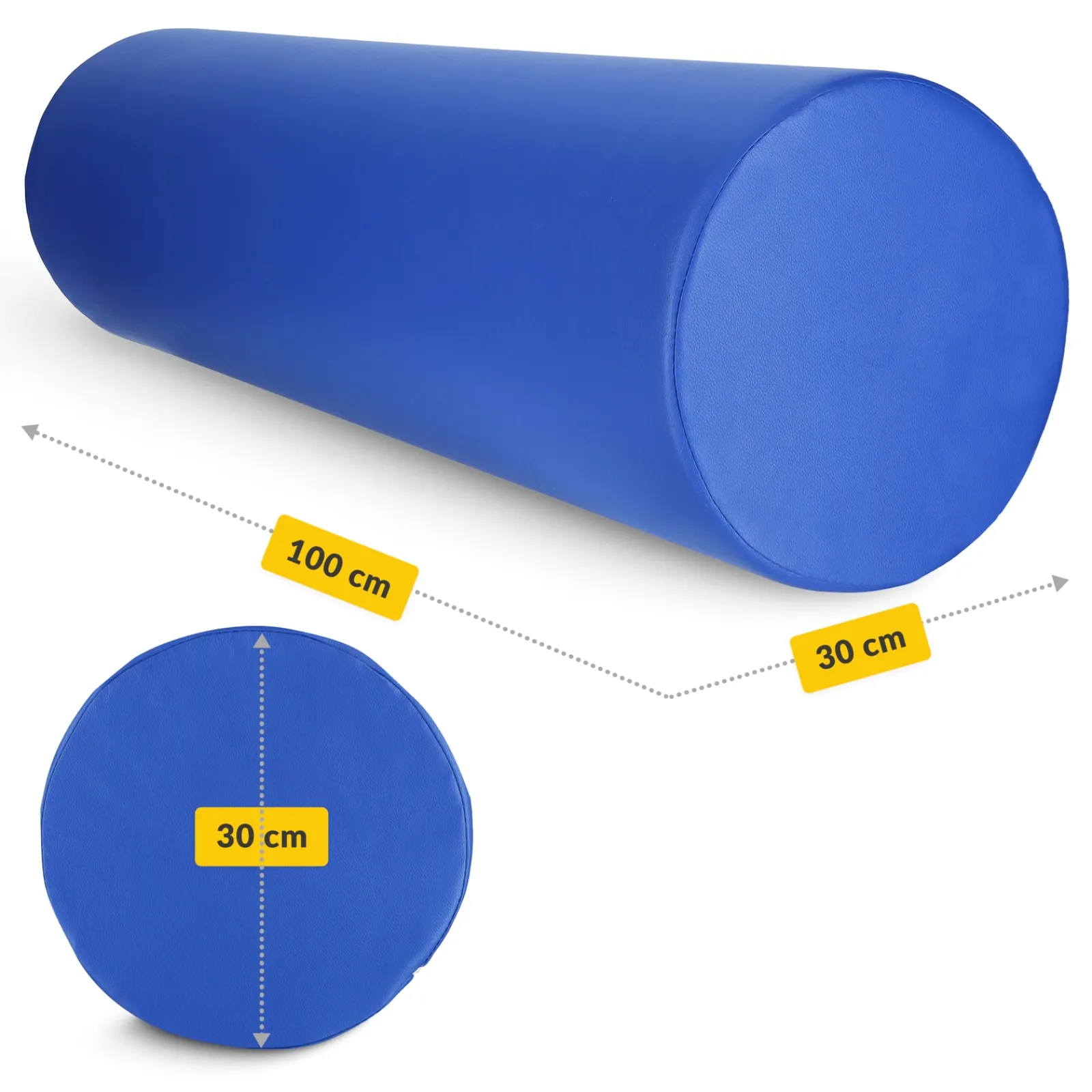 4FIZJO Wałek rehabilitacyjny kształtka do masażu 100 x 30 cm niebieska Niebieski Hot
