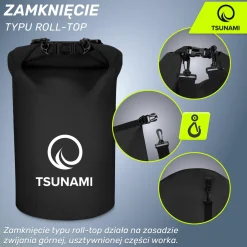 4FIZJO Worek wodoodporny 20 litrów TSUNAMI czarny Outlet