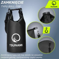 4FIZJO Worek wodoodporny 10 litrów TSUNAMI czarny Best