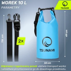 4FIZJO Worek wodoodporny 10 litrów TSUNAMI niebieski Online