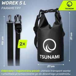 4FIZJO Worek wodoodporny 5 litrów TSUNAMI czarny Best