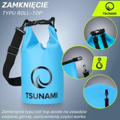 4FIZJO Worek wodoodporny 5 litrów TSUNAMI niebieski Sale