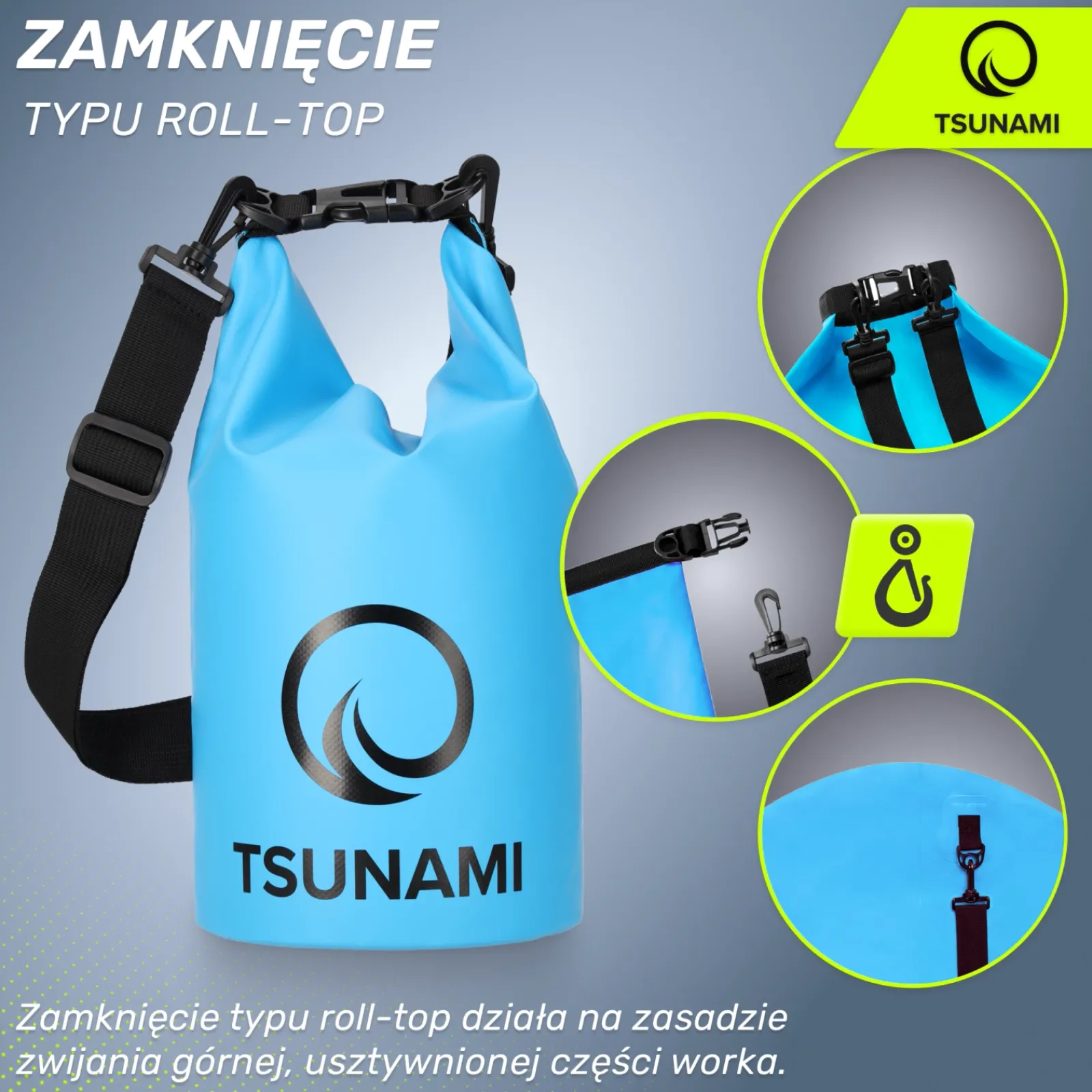 4FIZJO Worek wodoodporny 5 litrów TSUNAMI niebieski Sale