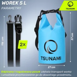 4FIZJO Worek wodoodporny 5 litrów TSUNAMI niebieski Sale