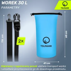 4FIZJO Worek wodoodporny 30 litrów TSUNAMI niebieski Outlet