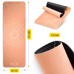 4FIZJO Zamszowa mata do jogi i ćwiczeń 1,5 mm pomarańczowa Sale