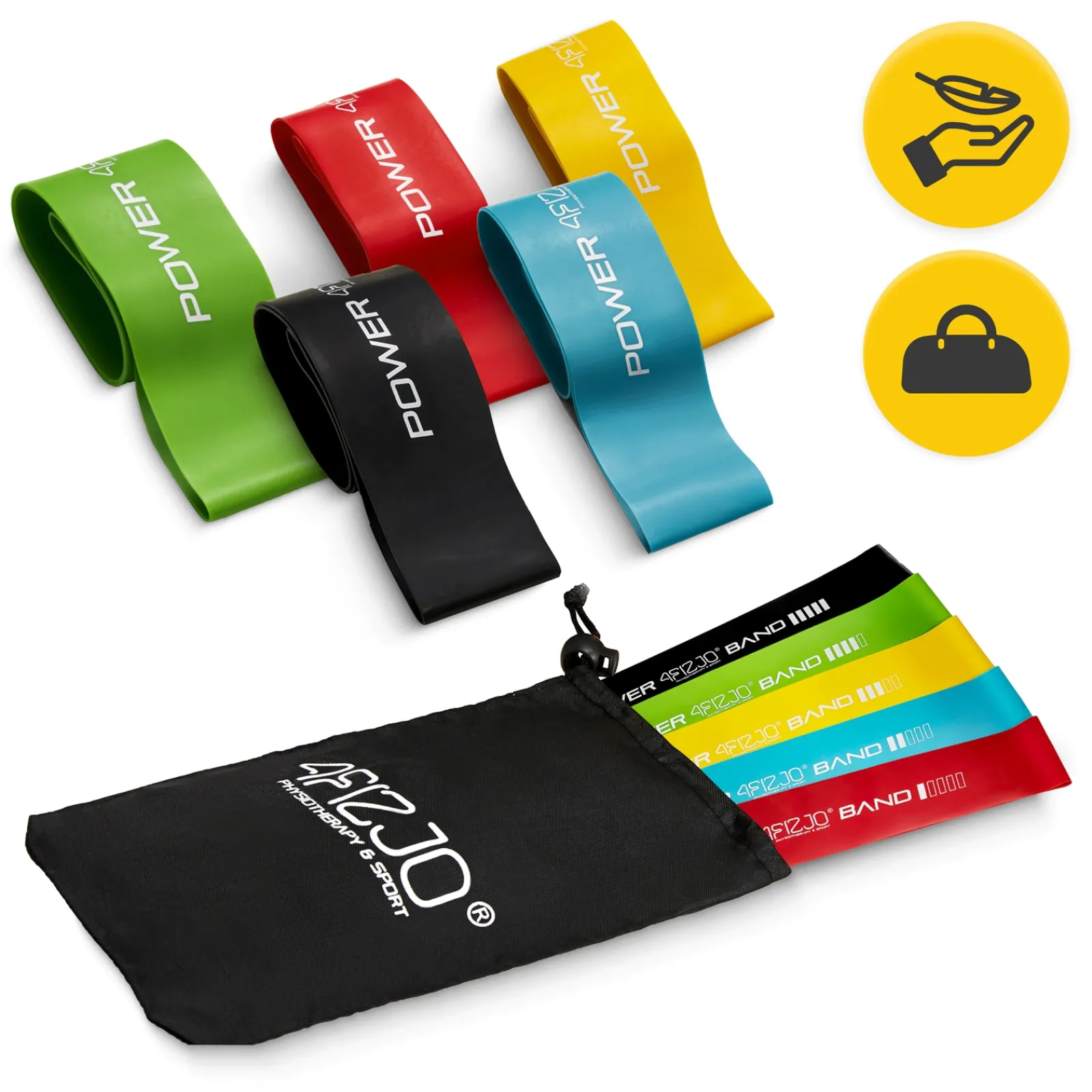 4FIZJO Zestaw 5 gum do ćwiczeń MINI POWER BAND