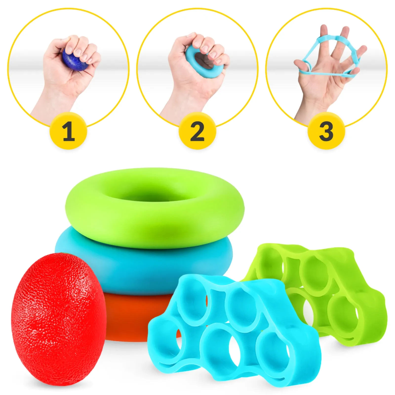4FIZJO Zestaw 9 gum do ćwiczeń rąk palców Discount