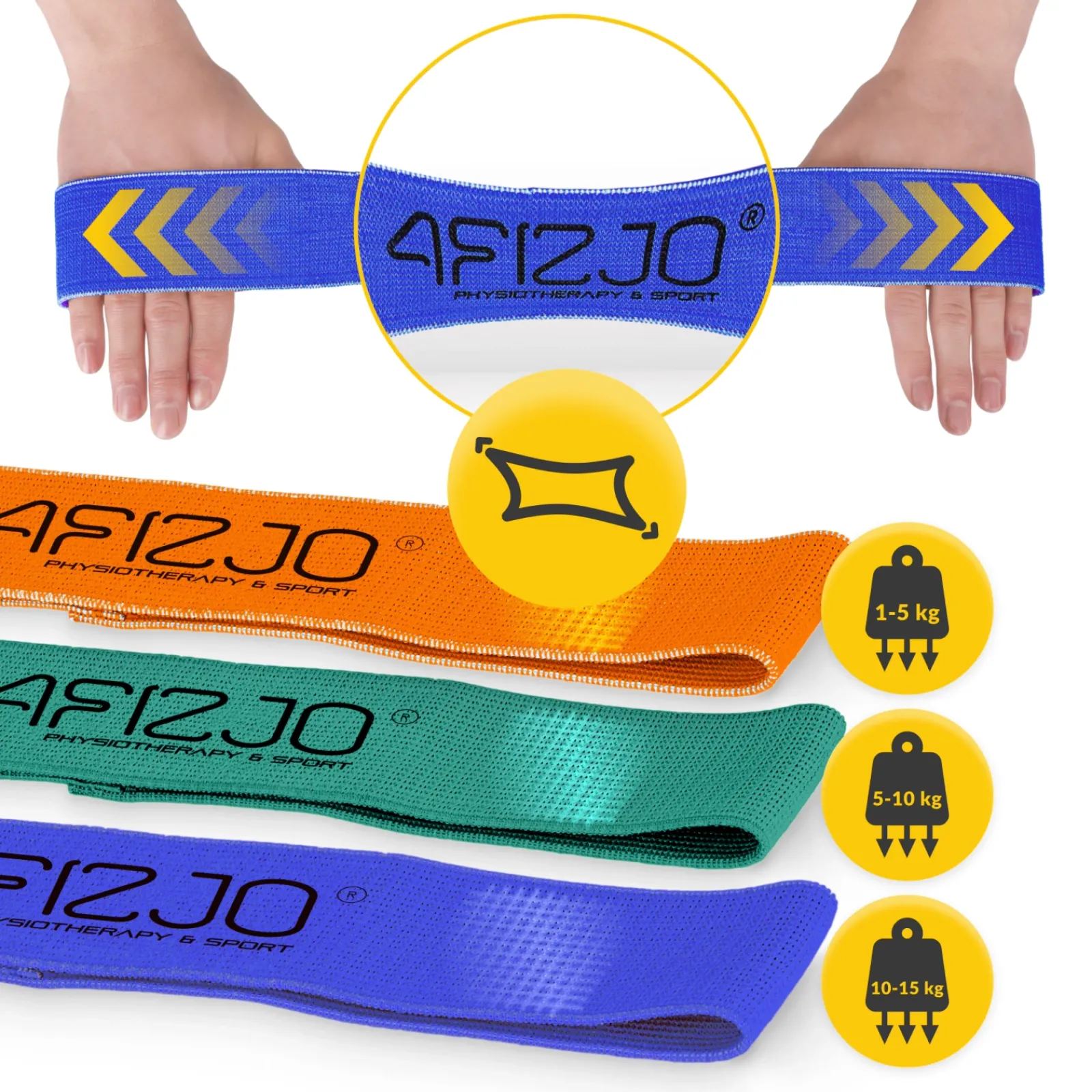 4FIZJO Zestaw 3 gum materiałowych do ćwiczeń FLEX BAND Sale