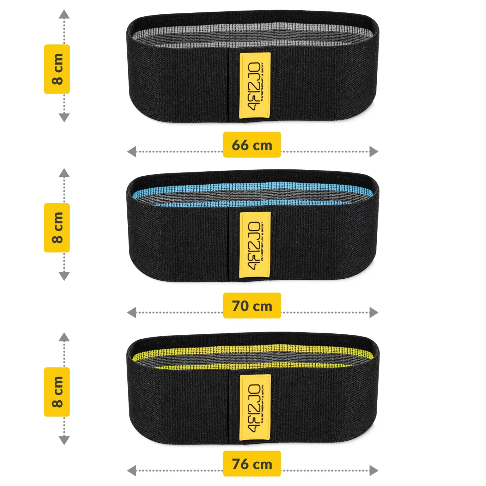 4FIZJO Zestaw 3 gum materiałowych do ćwiczeń HIP BAND Clearance