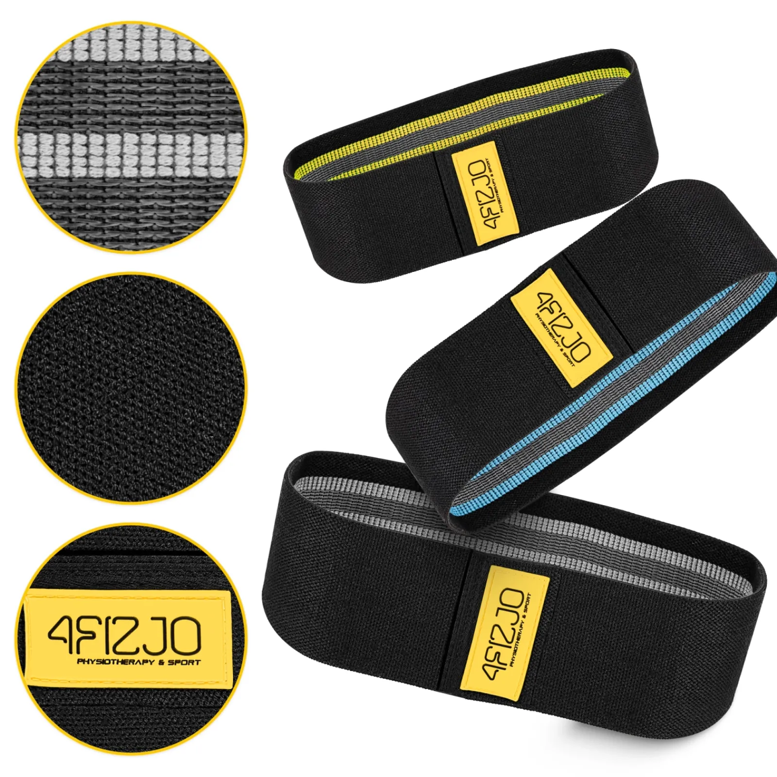 4FIZJO Zestaw 3 gum materiałowych do ćwiczeń HIP BAND Clearance