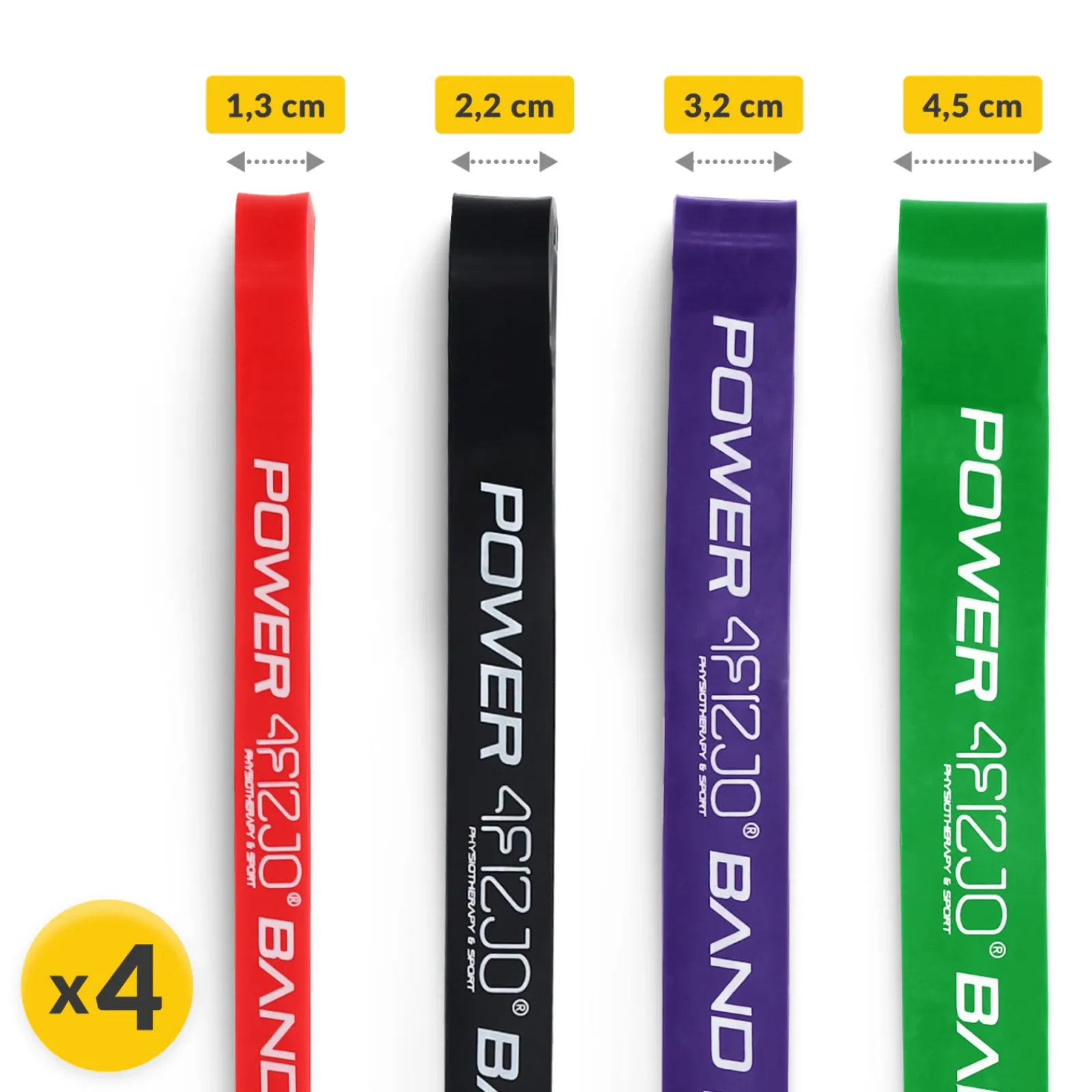 4FIZJO Zestaw 4 gum oporowych do ćwiczeń POWER BAND Best