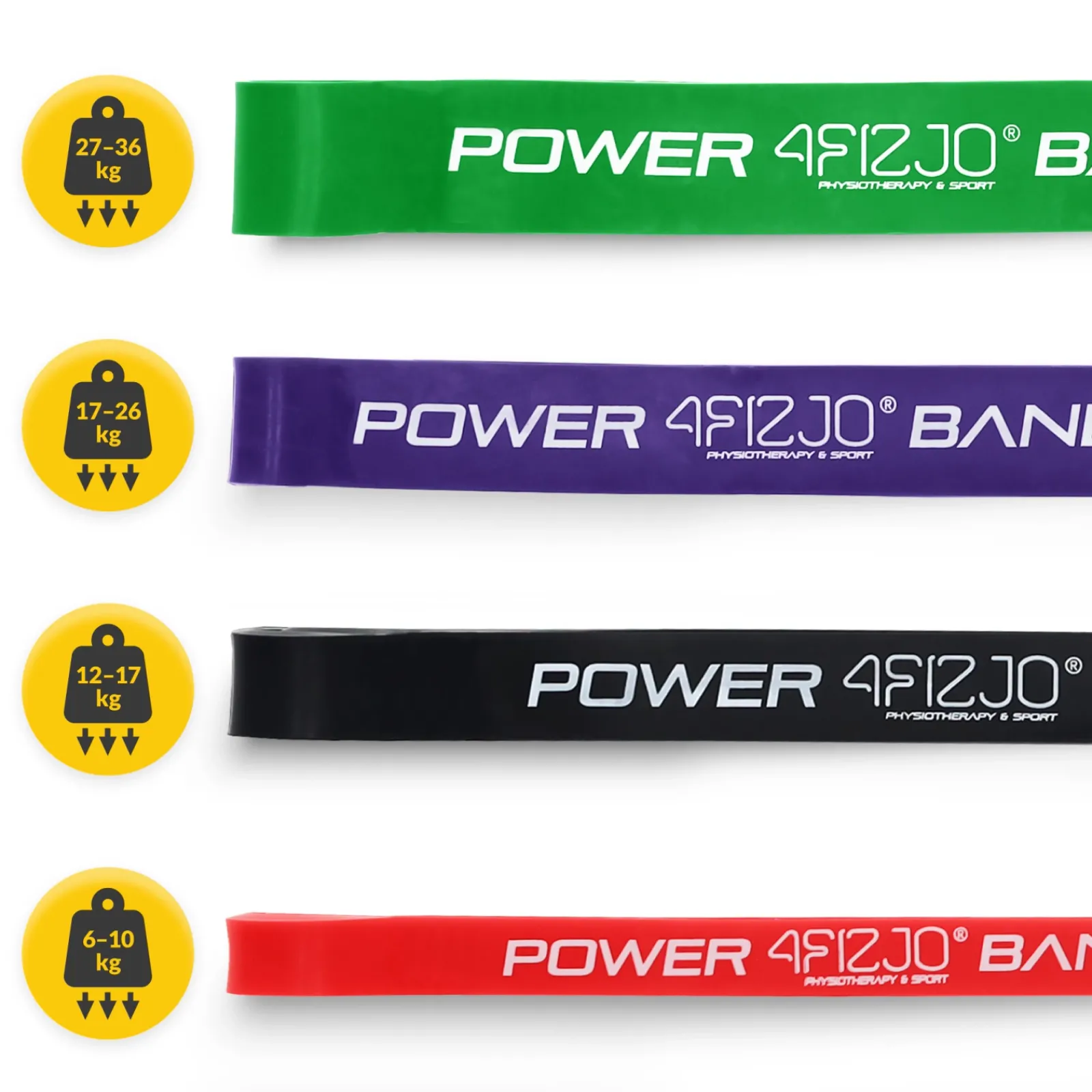 4FIZJO Zestaw 4 gum oporowych do ćwiczeń POWER BAND Best