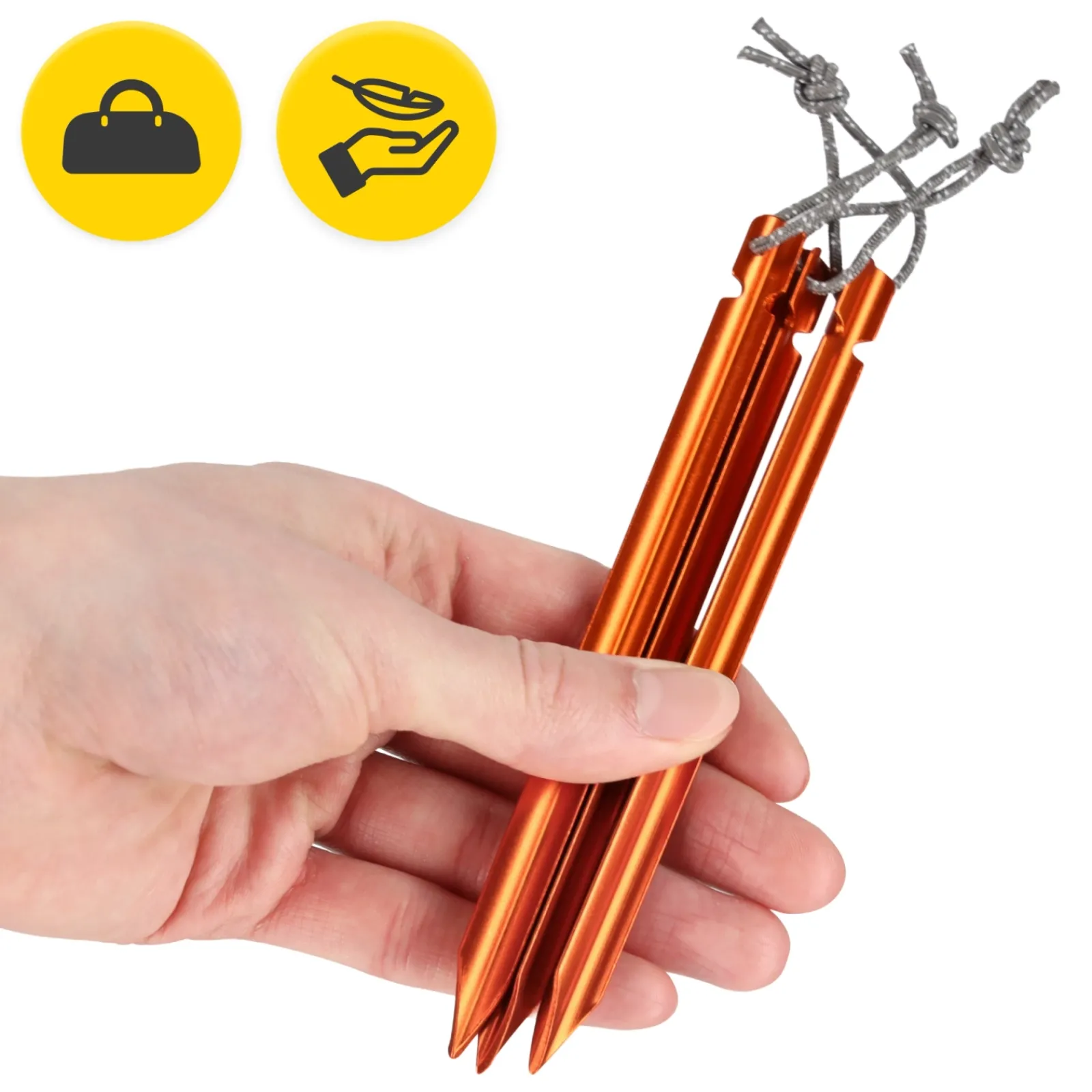 4FIZJO Zestaw aluminiowych śledzi do namiotu 15 cm 10 szt. - trójkątne
