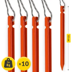 4FIZJO Zestaw aluminiowych śledzi do namiotu 15 cm 10 szt. - trójkątne