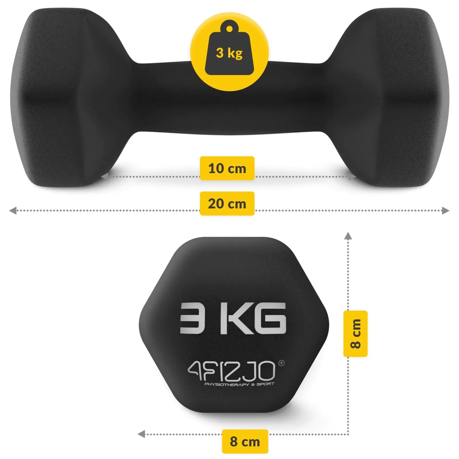 4FIZJO Zestaw hantelek żeliwnych 12 kg Sale